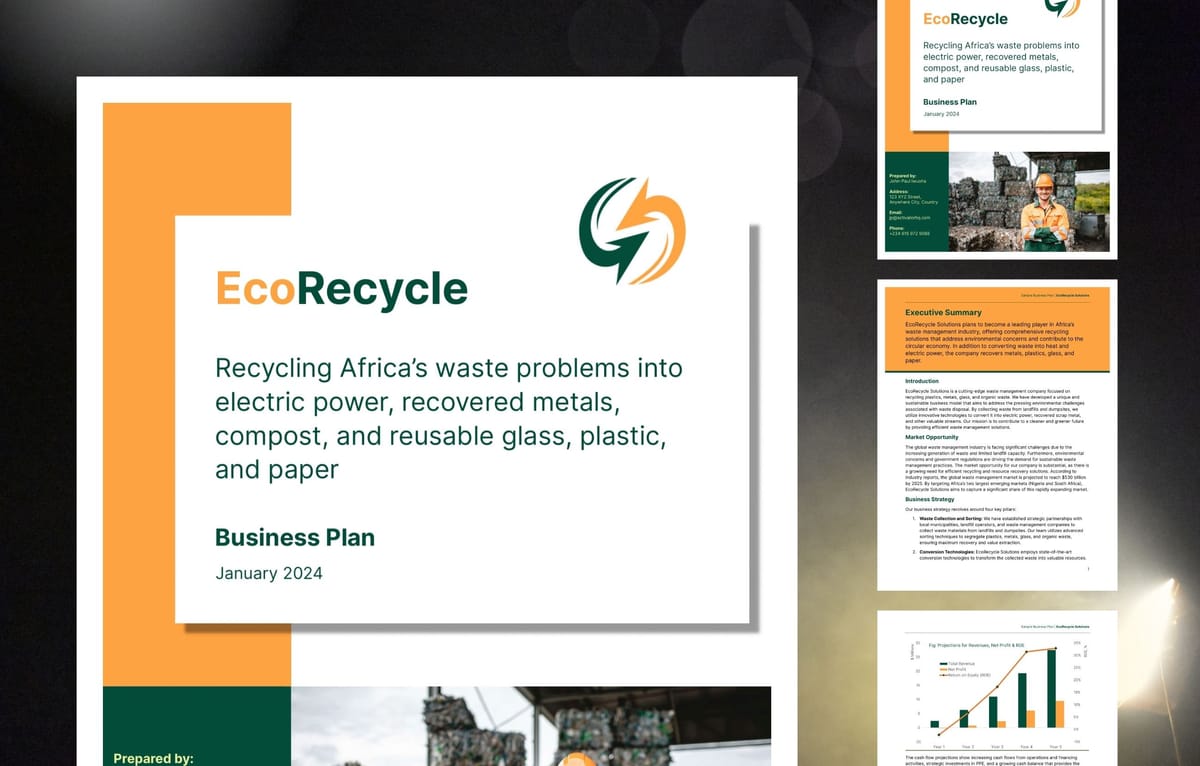 Waste Recycling Business Plan EcoRecycle Solutions